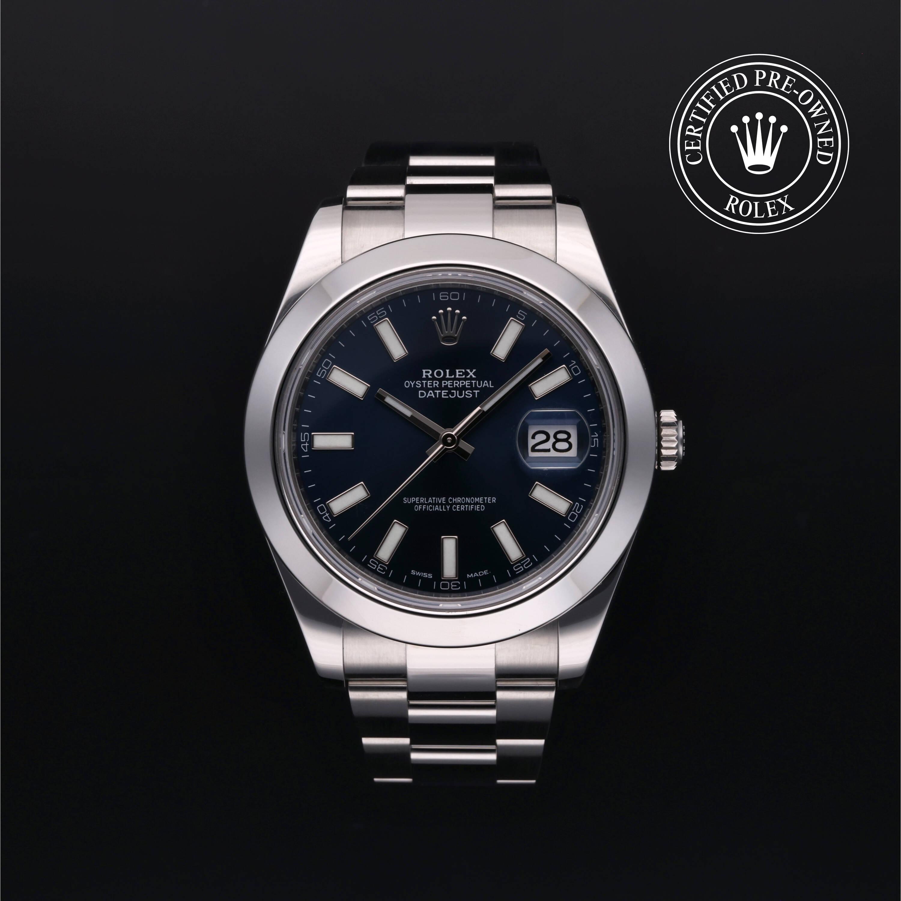 Datejust aus Edelstahl Oystersteel von Rolex Certified Pre-Owned