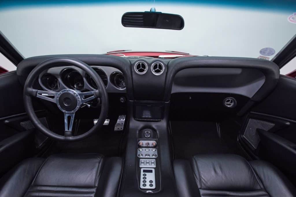 interior of ford mustang restomod
