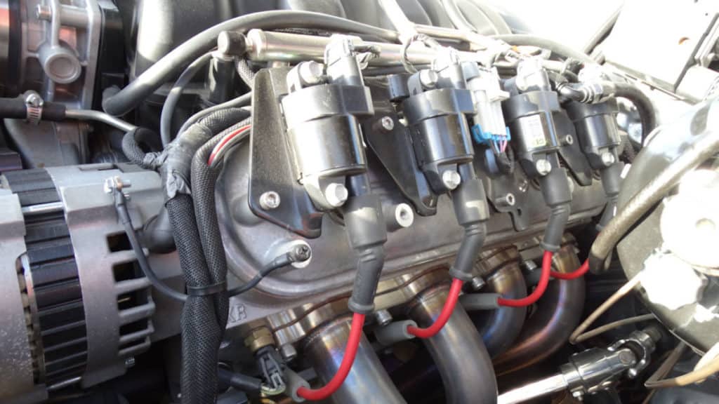 This is a picture of a chevy ls7 engine that has been swapped into a 1969 camaro restomod