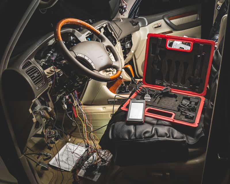 This is a picture of the wiring in a car as part of the guide to an LS engine swap