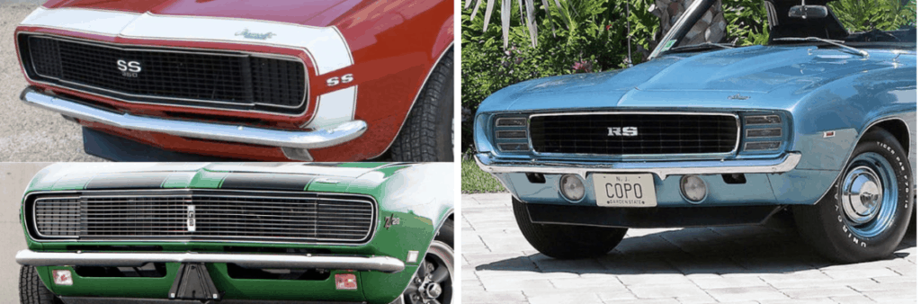 front end markings on First Generation Camaro's