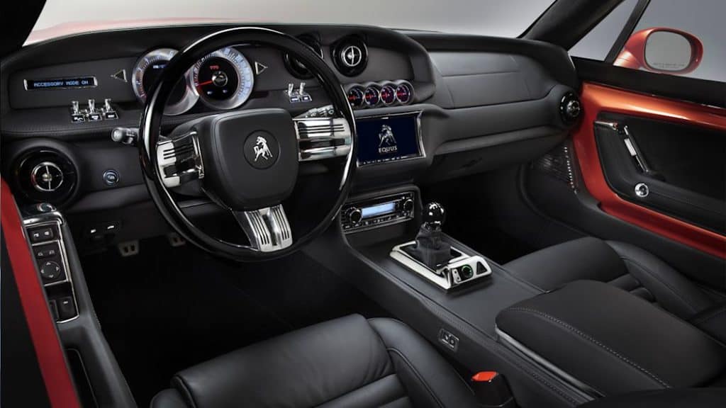 interior on a 1969 mustang restomod
