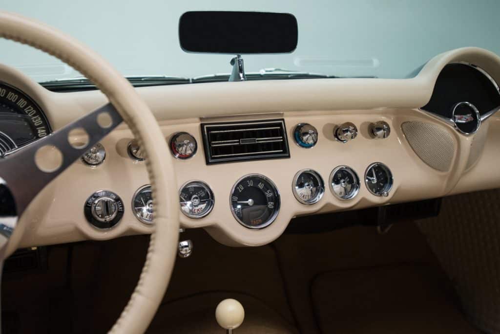 comfortable interior in the 1956 Chevrolet Corvette Restomod