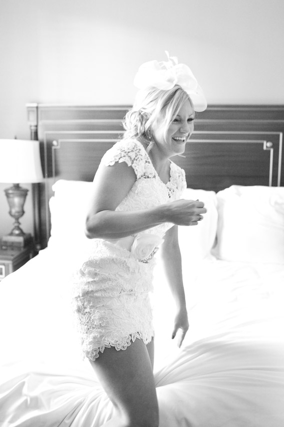 New Orleans Bride in Short Wedding Dress