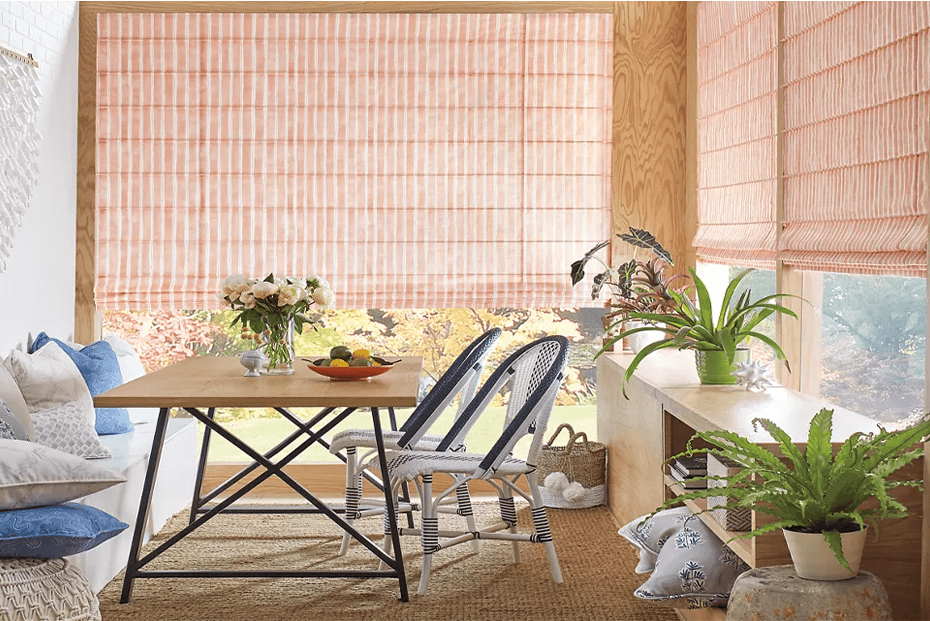 custom designed roman shades