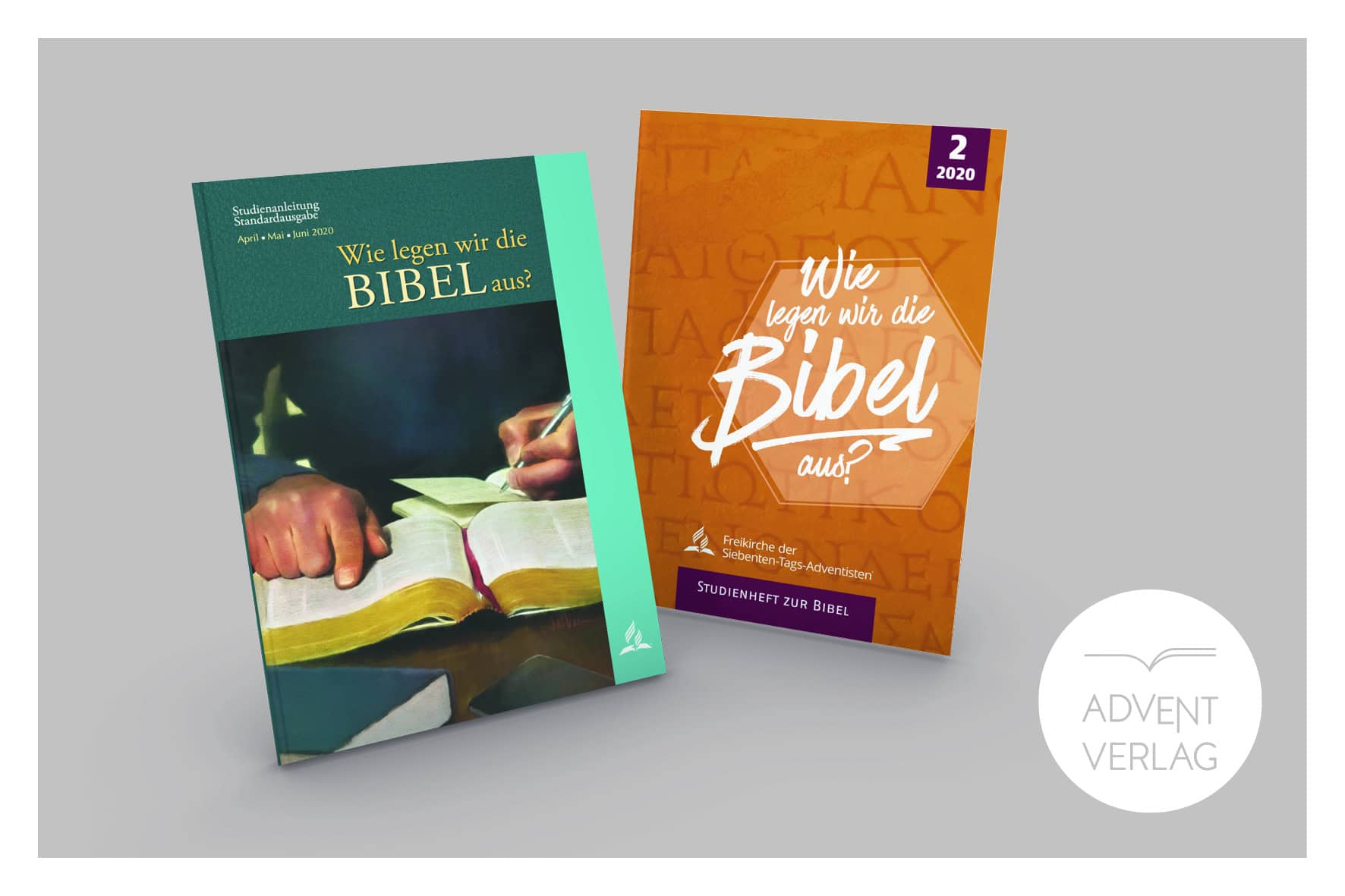1. Alt Text: Zwei Bibel-Studienhefte zum Thema "Wie legen wir die Bibel aus?" mit modernen Designs, passend für Bibelstudium, evangelische Kirche und Glaubensfragen, für Jugendliche und Erwachsene.