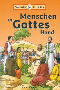 Kinder in biblischer Geschichte, predigend vor einer Gruppe von Menschen im Freien, symbolisiert die Verkündung der Botschaft Gottes, passend für Familien- und Bibelunterricht.