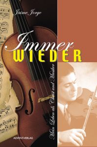 Streichholz, Geige und Musiker: Das Coverbild des Buches "Immer wieder" von Jaime Jorge, das die harmonische Verbindung von Musik und Inspiration zeigt.