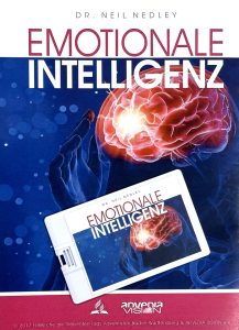 Emotionale Intelligenz Buch Cover mit Gehirn und digitalen Elementen für positive Entwicklung und Selbstmanagement, perfekt für Advent-Verlag Veröffentlichungen.