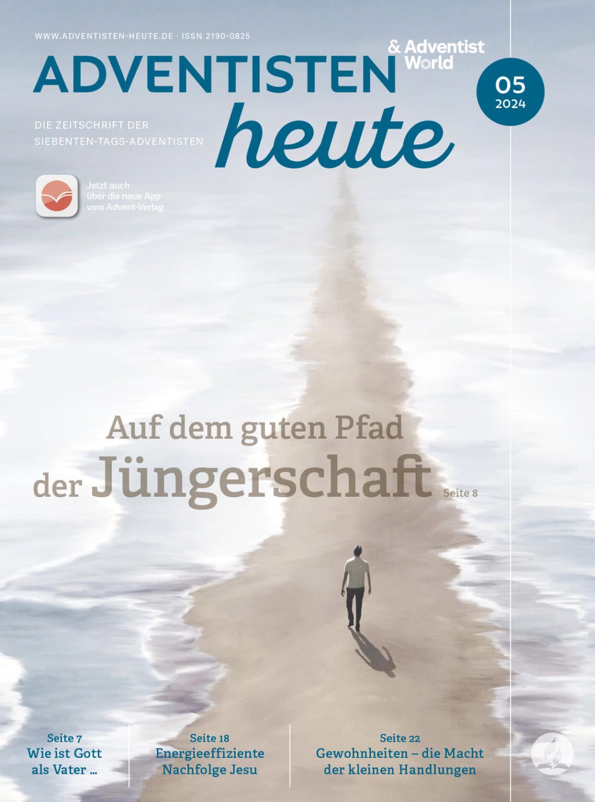 Seelsorge Magazin Adventisten heute Mai 2024, christliche Zeitschrift für Glauben, Spiritualität und junge Christen, Anzeigen für Glaubensleben und evangelische Inhalte.