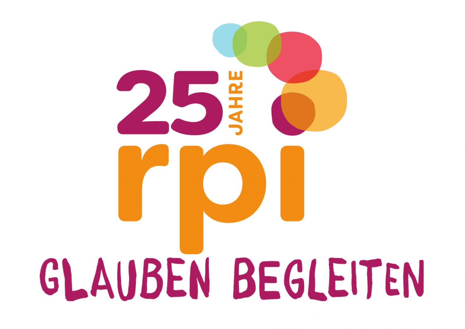 25 Jahre Advent-Verlag, Jubiläum Logo mit bunten Kreisen, Feier der 25-jährigen Verlagsgeschichte, christliche Publikationen, Glaube und Begleitung, christliche Bücher und Materialien, christliche Gemeinschaft, evangelischer Verlag, religiöse Literatur, christliche Bildung.