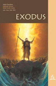 Exodus-Buchcover mit biblischer Szene, Meer und Feuer, religiöse Atmosphäre, christliche Bibel, religiöse Literatur, evangelische und katholische Glaubenslektüre, Gottesführer, advent-verlag.de.