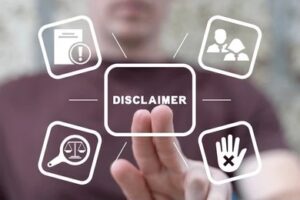 Dislaimer icon and lawyer concept representing legal advice, legal rights, and advocacy services offered by Advocate Sonali Sardana for clients seeking legal assistance.
