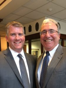 Present Commissioner Dan Judson with former Commissioner Joseph Murphy.