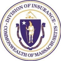 Massachusetts Division of Insurance official seal with the seal of Massachusetts surrounded by the words "Division of Insurance" and "Commonwealth of Massachusetts" on rim of the seal