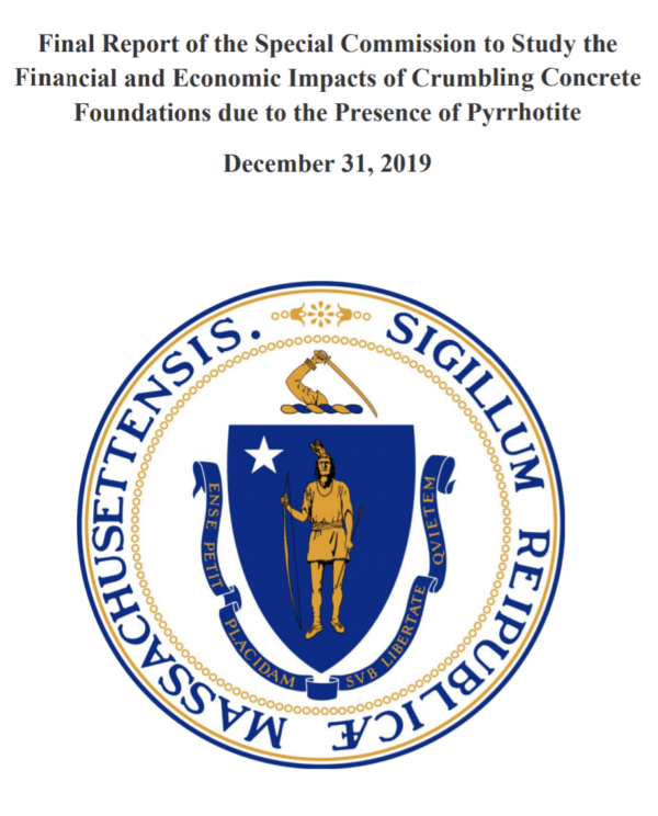 Cover of the final report of the special commsiion to study the impact of crumbling pyrrhotite concrete foundation