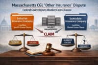 Massachusetts CGL other insurance clause dispute diagram showing primary vs excess coverage