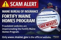 Warning about new scam involving fraudulent websites impersonating the Maine Fortify Homes roof replacement program