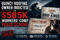 Massachusetts prosecutors allege Roof Kings underreported payroll and uninsured subcontractor exposure to avoid workers' compensation insurance premiums.
