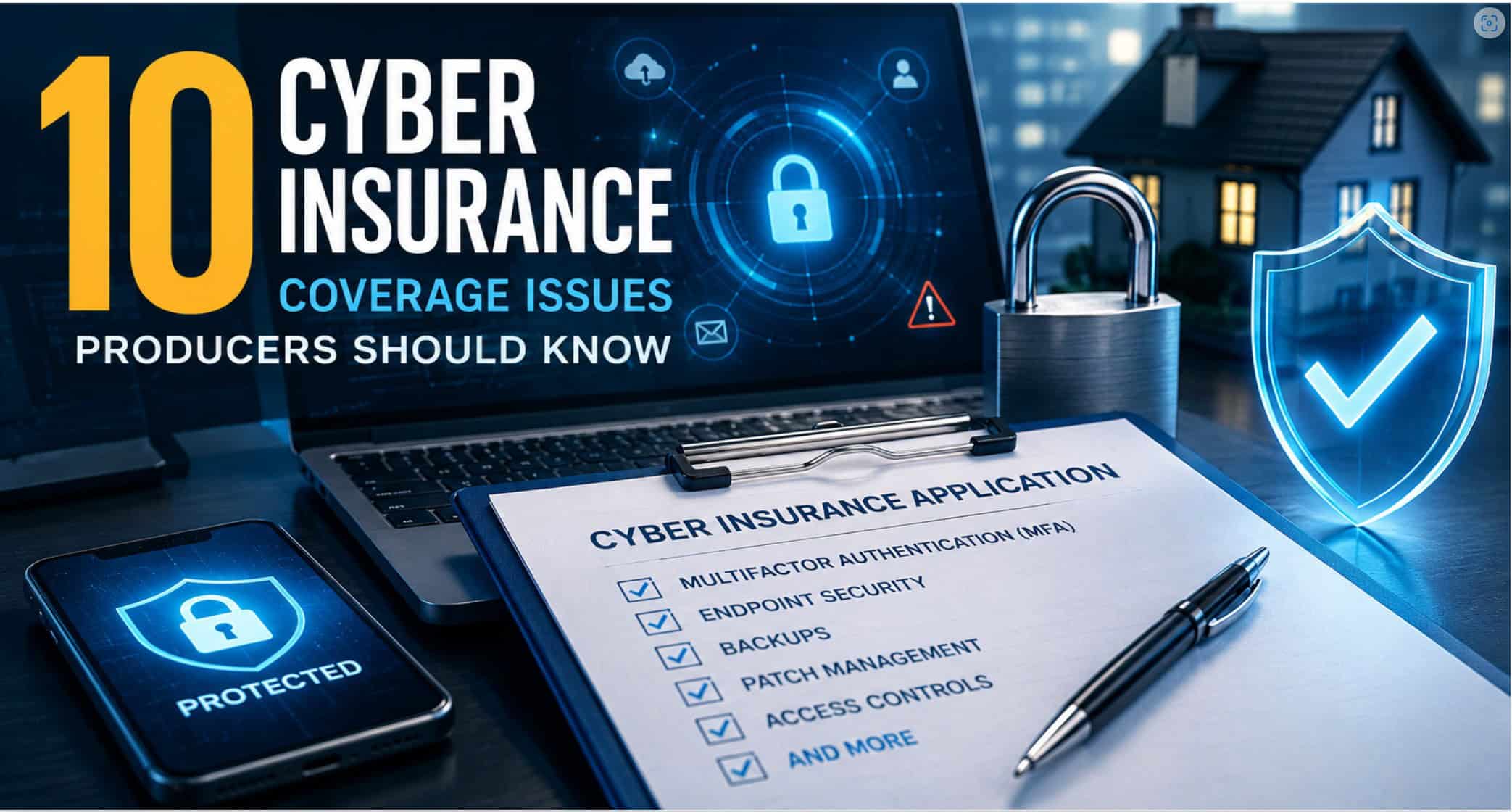 Cyber insurance application showing MFA and cybersecurity controls