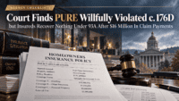 Insurance policy graphic for PURE homeowners claim involving Chapter 176D and Chapter 93A