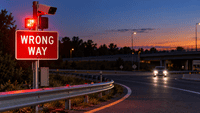 Massachusetts wrong-way driving detection system on a state highway
