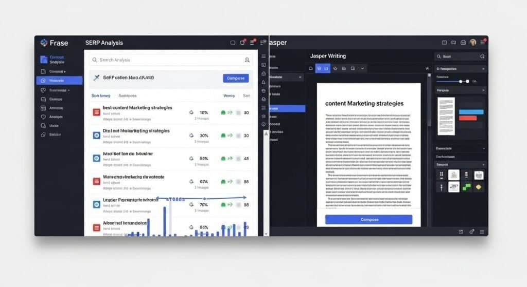 Frase and Jasper AI workflow for SEO content optimization
