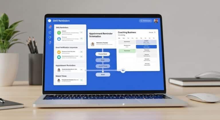 ai appointment reminder software for coaches dashboard showing automated sms and email reminders for coaching sessions