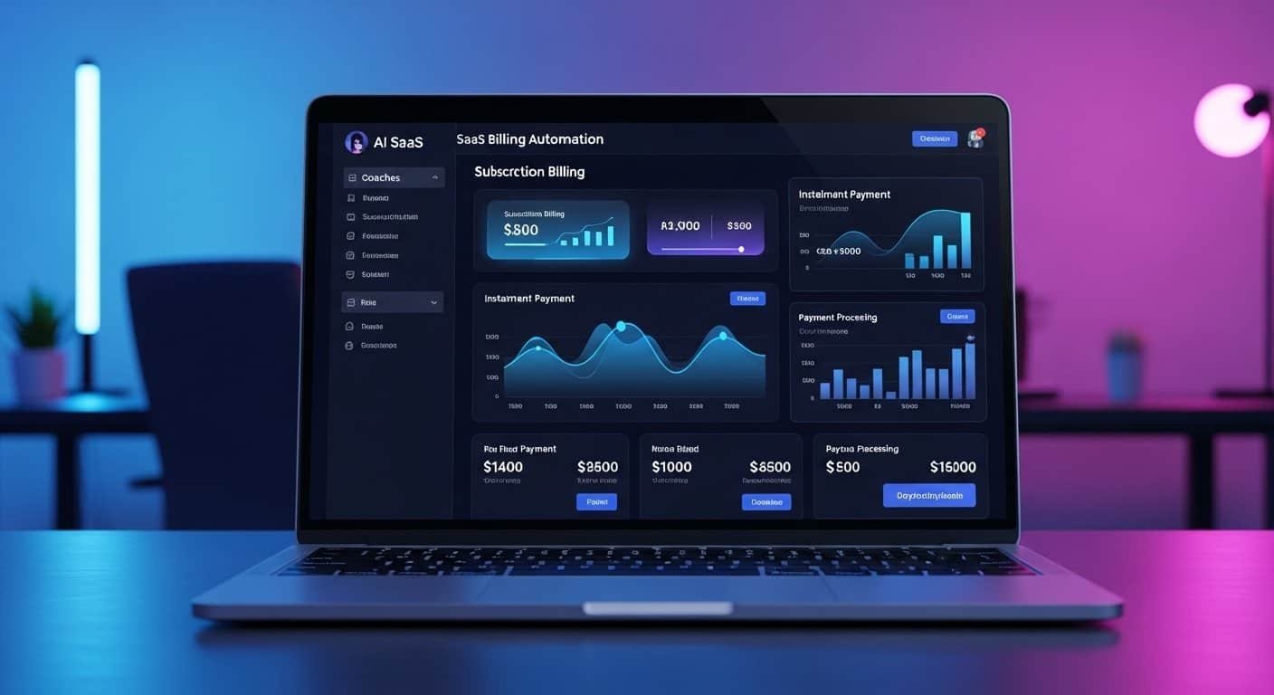 AI automated billing tools for coaches dashboard showing subscription billing and payment processing