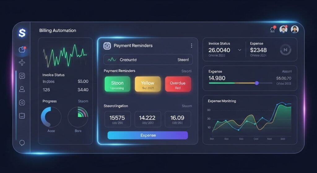 Advanced AI billing automation features including reminders and invoice tracking