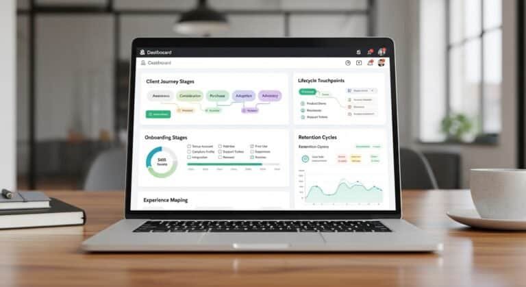 ai client journey mapping tools for consultants dashboard visualizing client lifecycle and touchpoints