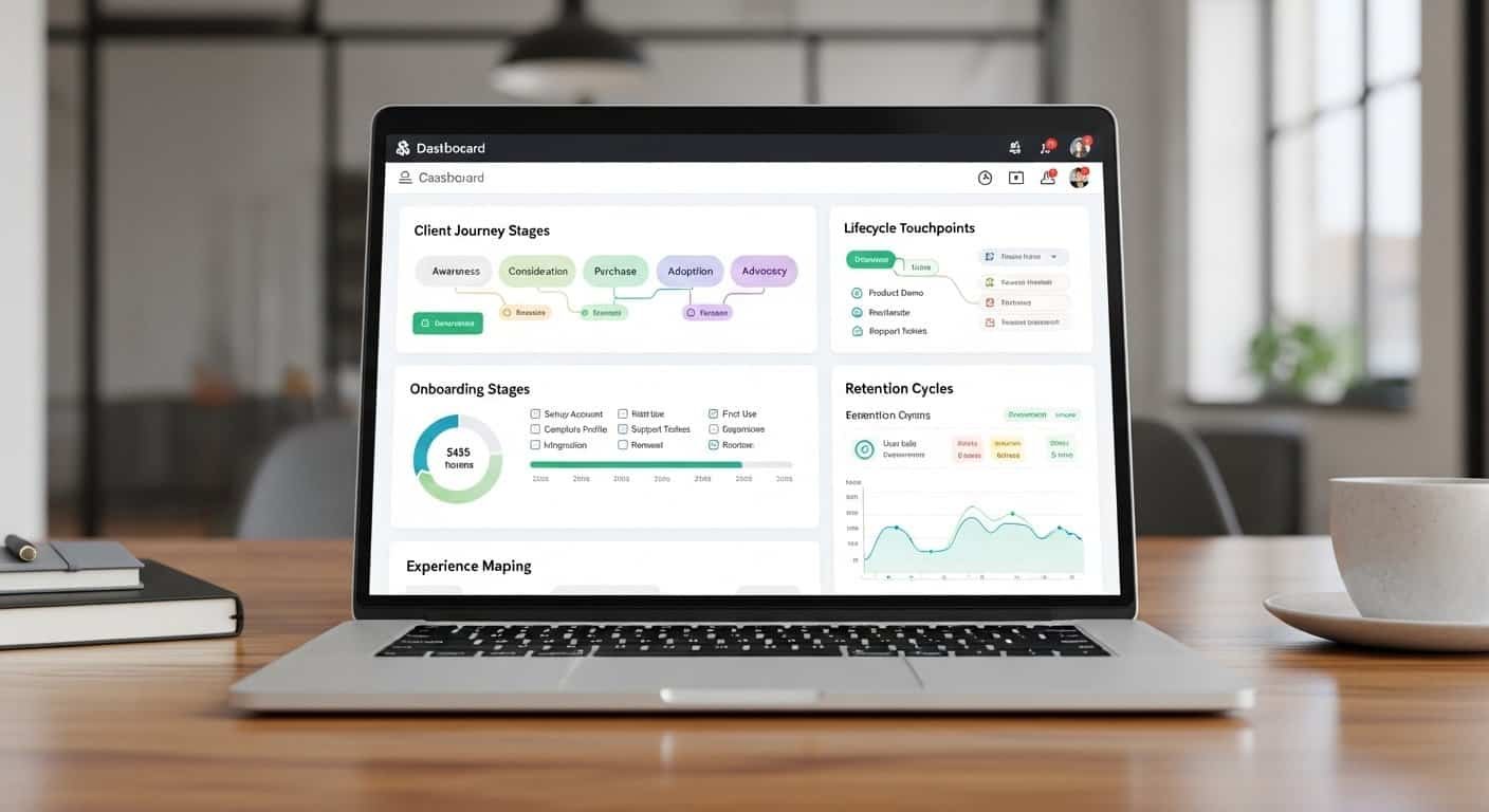 ai client journey mapping tools for consultants dashboard visualizing client lifecycle and touchpoints