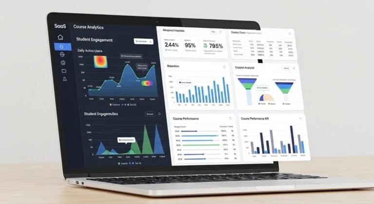 ai digital course analytics software dashboard tracking student engagement and lesson completion rates