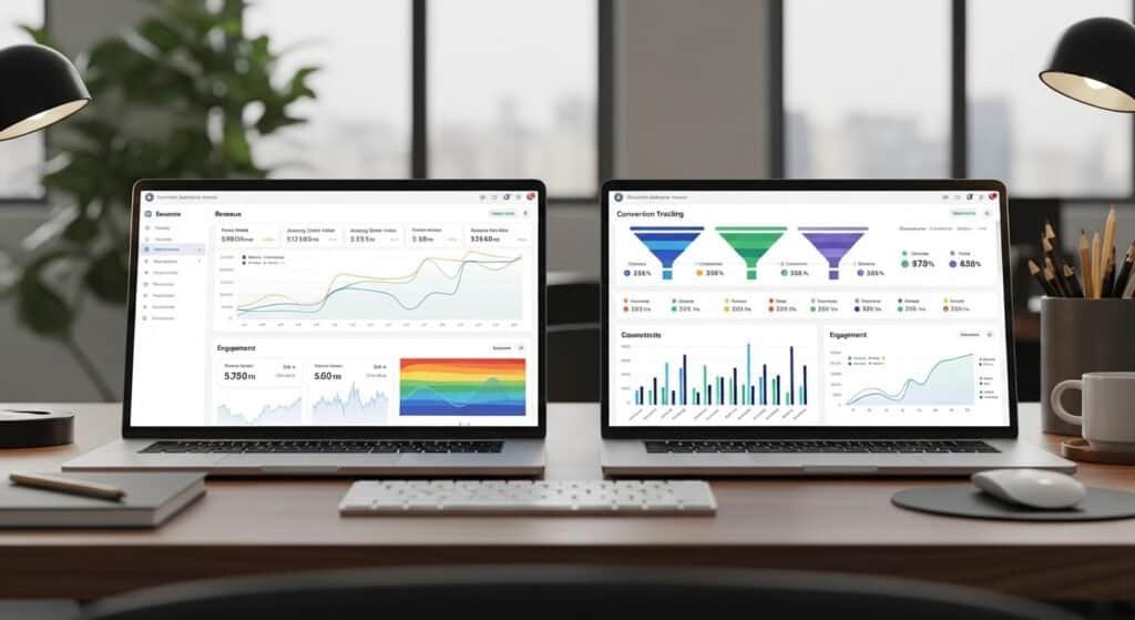 Comparison of coaching analytics dashboard tools showing performance metrics