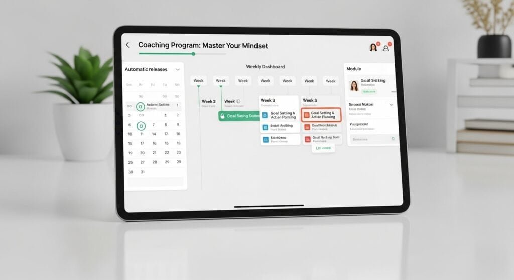 ai online program management software scheduling content release for coaching programs