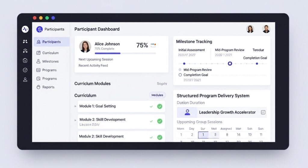 ai online program management software managing coaching program delivery and participant dashboards