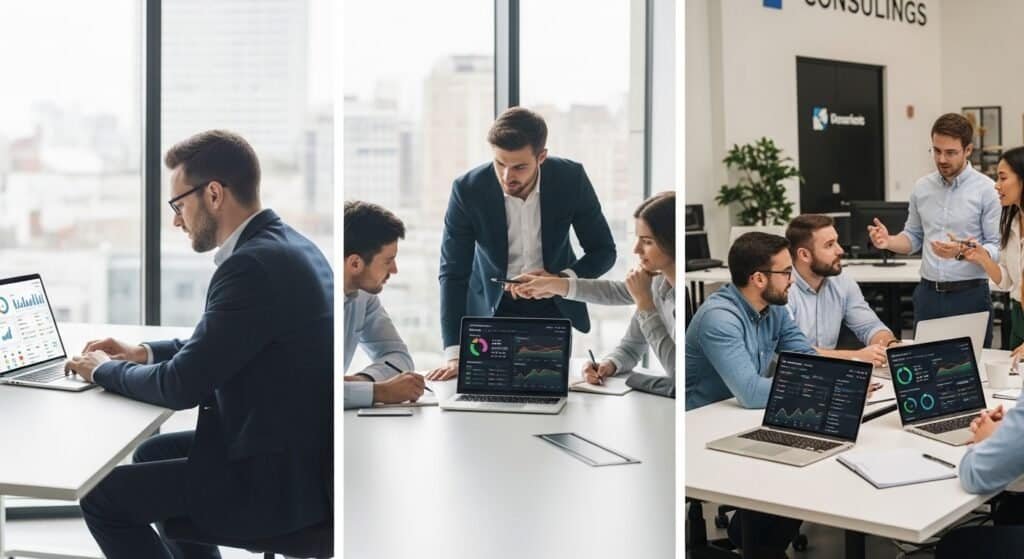 Different consulting business types using sales tracking analytics tools