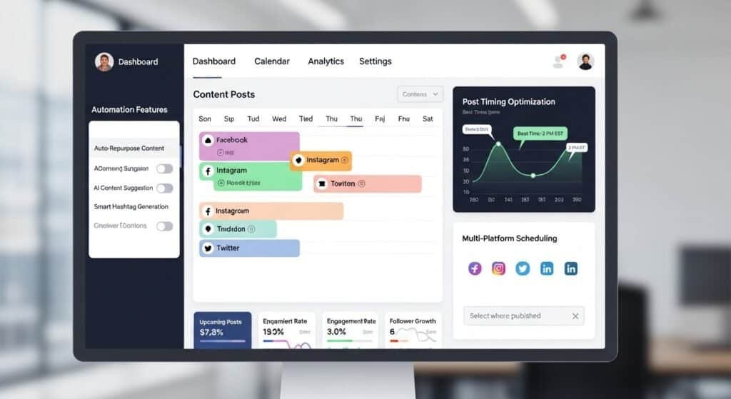 Features of content scheduling tools including calendar planning and automation
