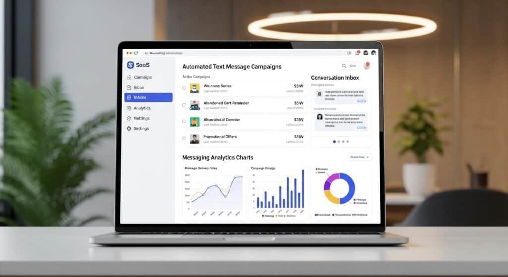 GoHighLevel SMS marketing dashboard showing automated text campaigns and messaging analytics