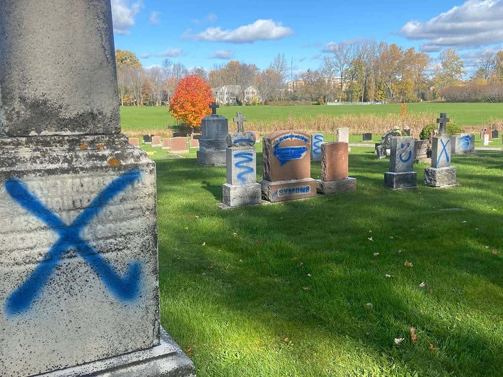 cemetery mischief