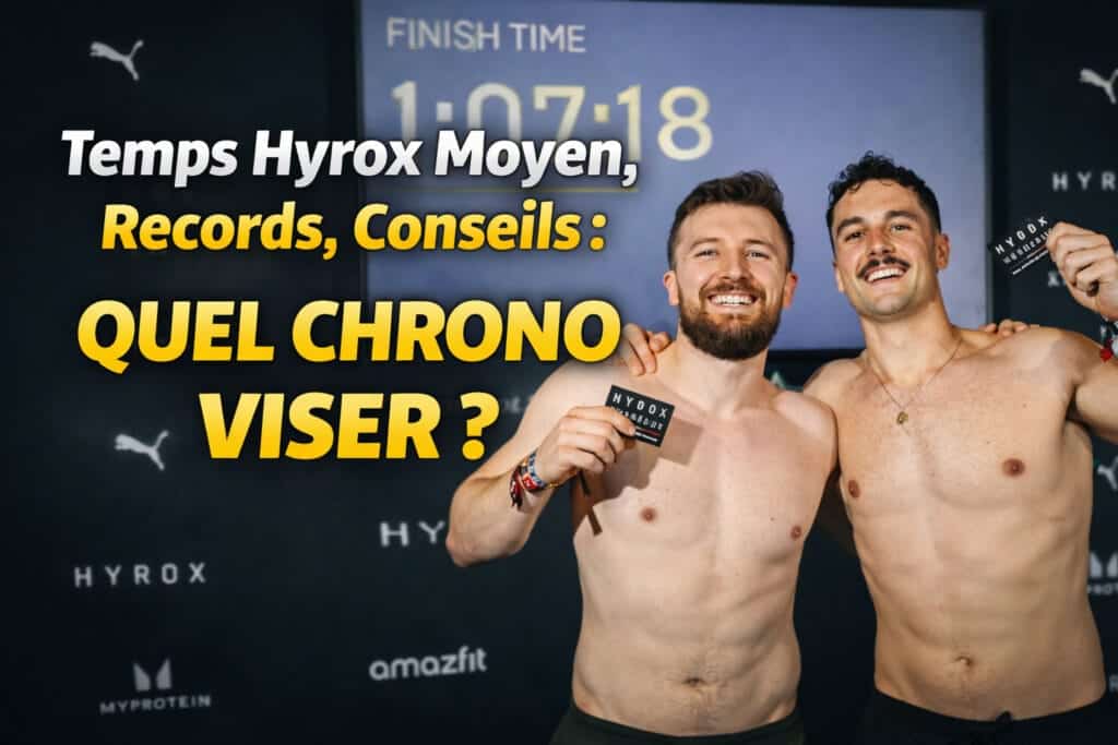 Alexy Valory et Hugo finish line Hyrox Bordeaux 1h07 - Temps moyen Hyrox duo