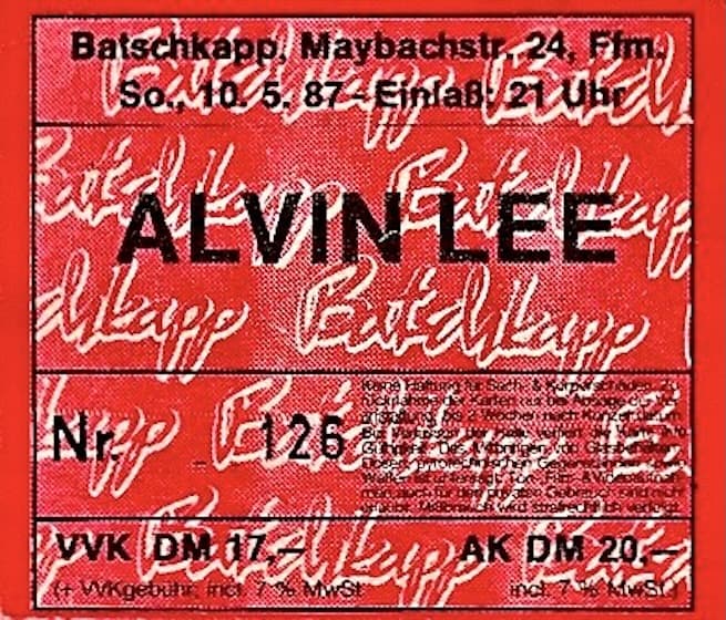 Alvin Lee Gigography