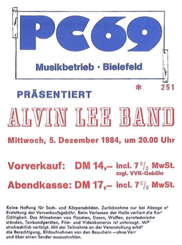 Alvin Lee Gigography