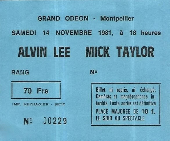 Alvin Lee Gigography
