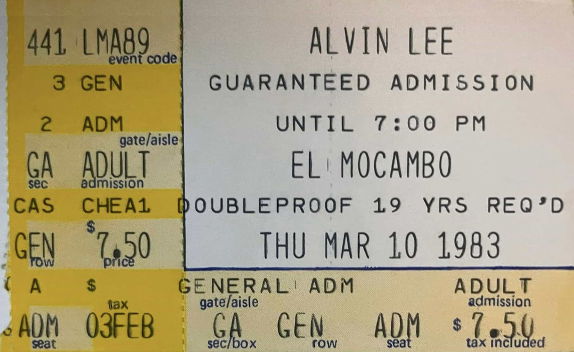 Alvin Lee Gigography