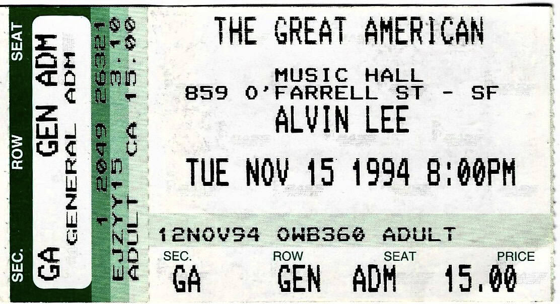 Alvin Lee Gigography