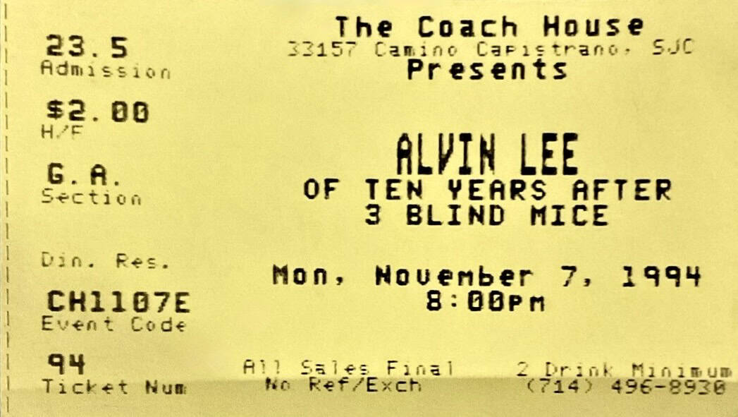 Alvin Lee Gigography