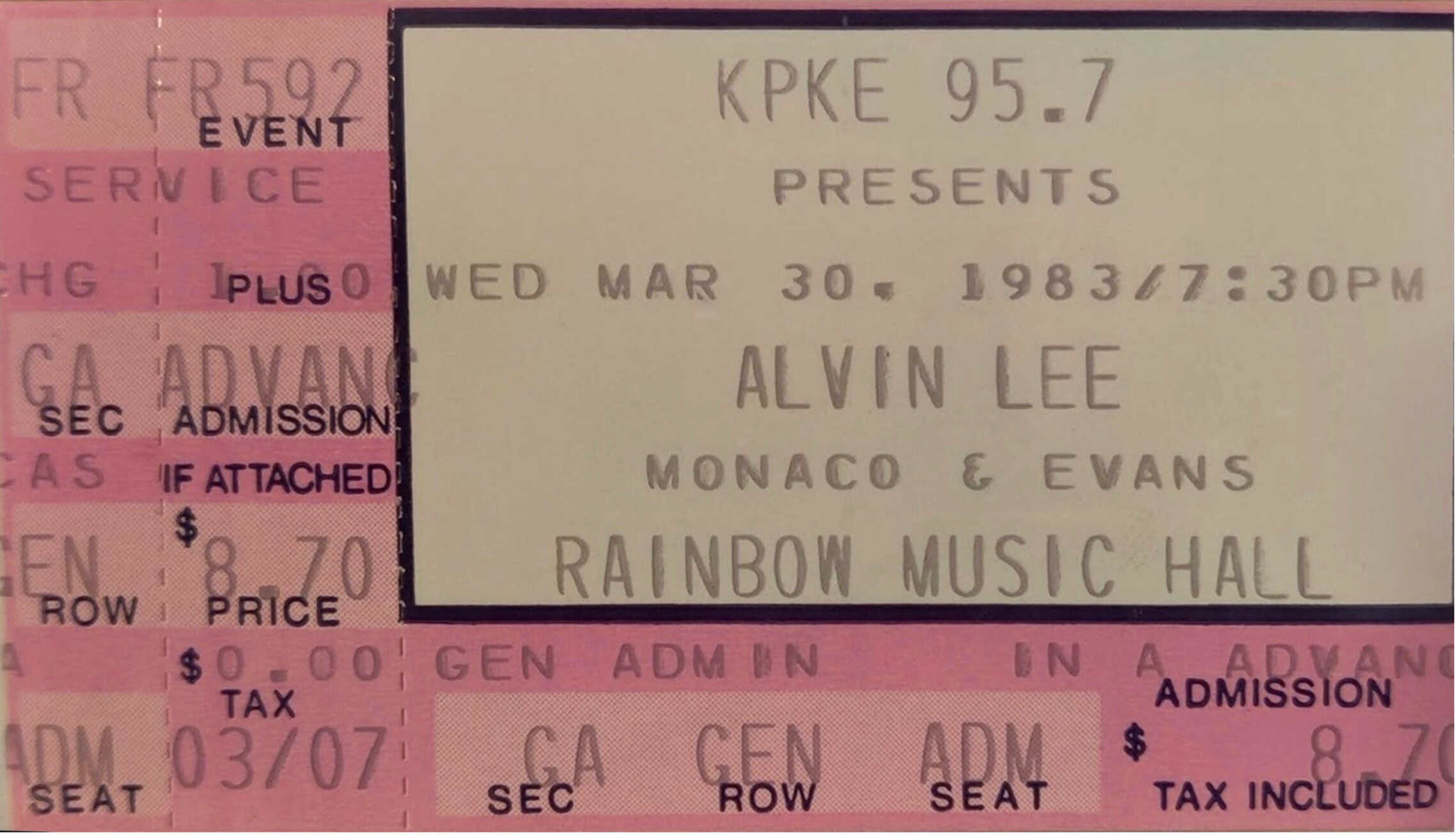 Alvin Lee Gigography