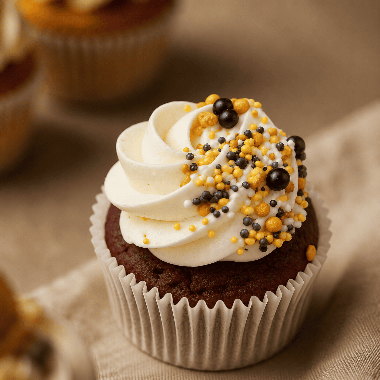 graduation cupcake met sprinkles