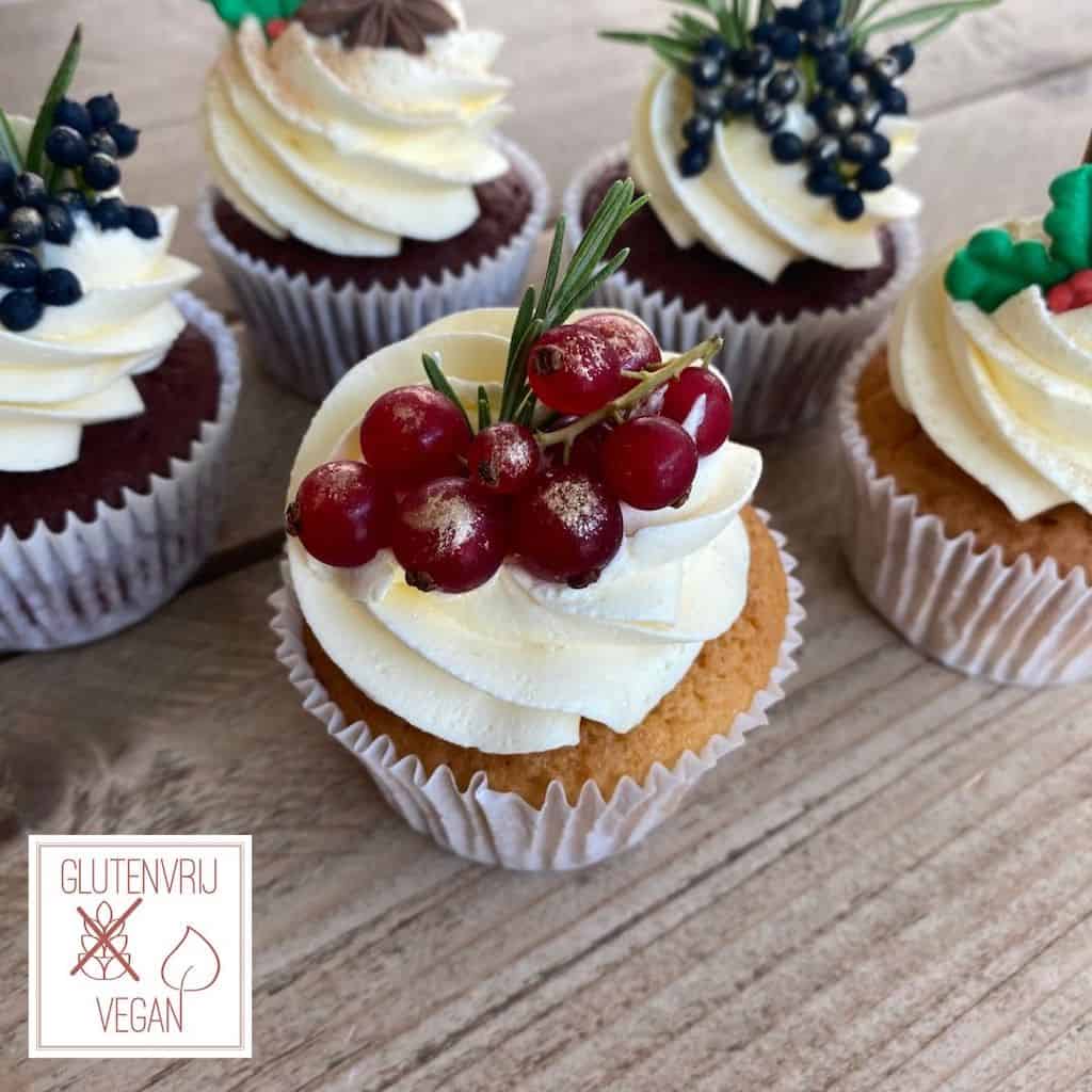 Kerst vegan en glutenvrije cupcake set